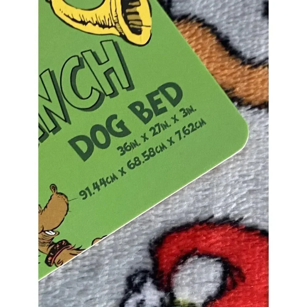 Dr. Seuss The Grinch And‎ Max Dog Pet BED Super Soft Christmas 36 X 27 X 3” NEW